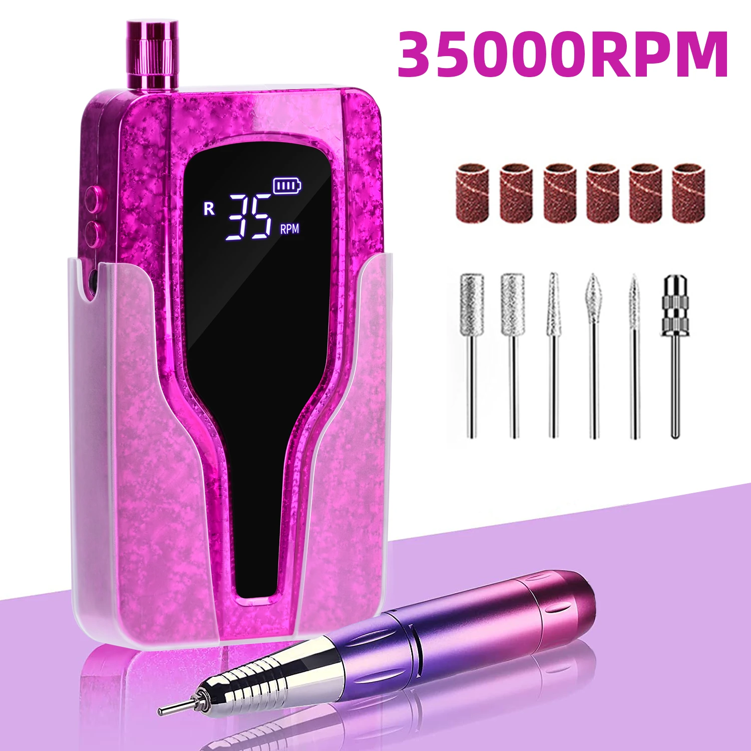 Amazon.com: MelodySusie Electric Nail Drill Machine 11 in 1 Kit, Portable Electric  Nail File Efile Set for Acrylic Gel Nails, Manicure Pedicure Tool with Nail  Drill Bits Sanding Bands Dust Brush, Gold :