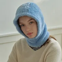 Faux Mink Fur Winter Balaclava Hat Beanie for Women 1