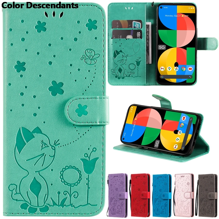 Portafoglio Cat Bee Flip Custodia In Pelle Per Google Pixel 8 Pro 7A 7 Pro 7 Pixel 6 6A 6 Pro Pixel 5 5A 5 Xl Pixel 4A 4 Xl 3A Xl 2 Xl