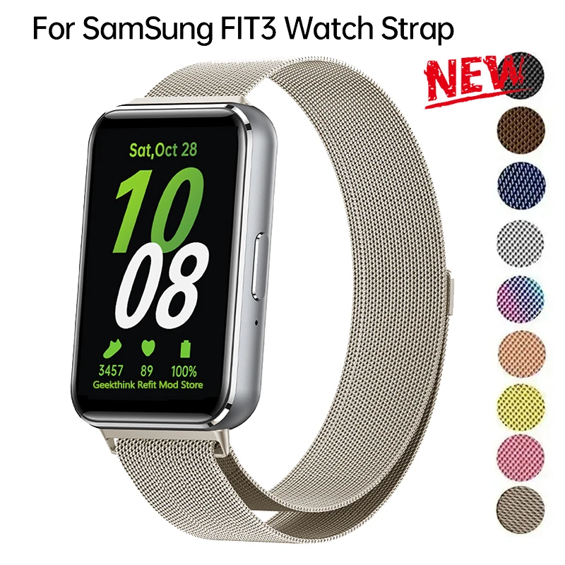 Cinturino Magnetico Per Samsung Galaxy Fit 3 Bracciale In Acciaio Inossidabile Per Samsung Galaxy Fit3 Wristband Milanese Loop Accessories