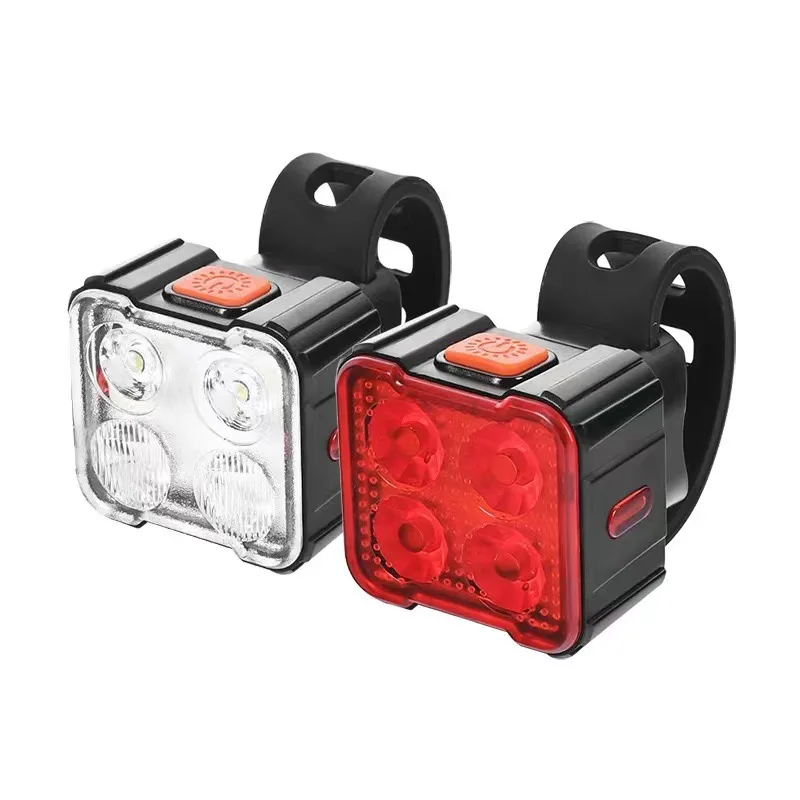 

Bicycle Front Taillight Set Type-C Fast Charging 4 Light Modes Headlight Waterproof Cycling Lamp Bike Accessories