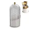 Rotating Toothbrush Holder 360-degree Rotating Toothbrush Makeup Brush Holder with Dustproof Cover Cosmetic Storage for Bathroom 3
