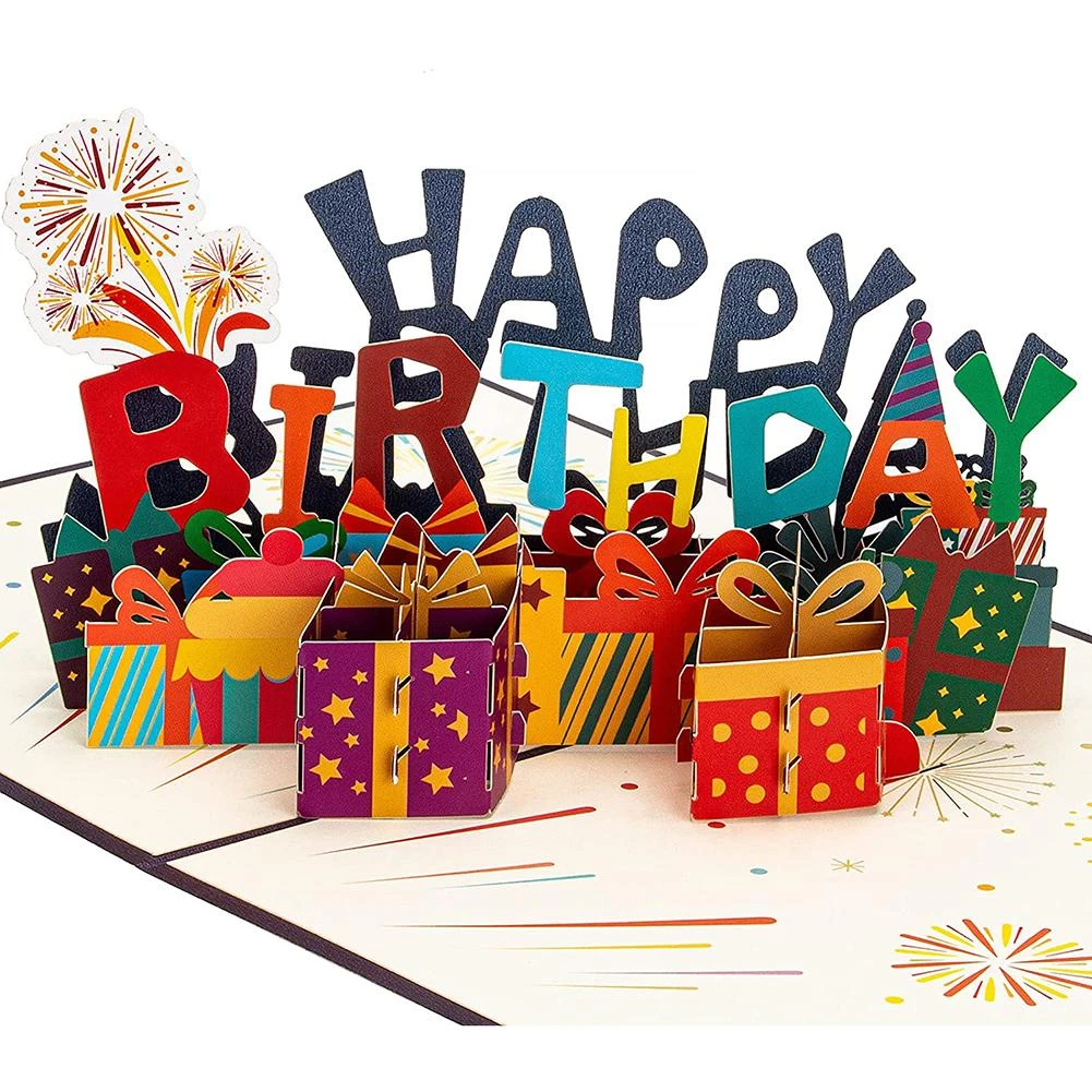 3D Pop Up Happy Birthday Greeting Card Envelope Birthday Invitation  Dropshipping| | - AliExpress