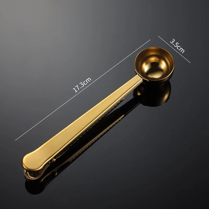 مغرفة قهوة من الفولاذ المقاوم للصدأ مع مشبك