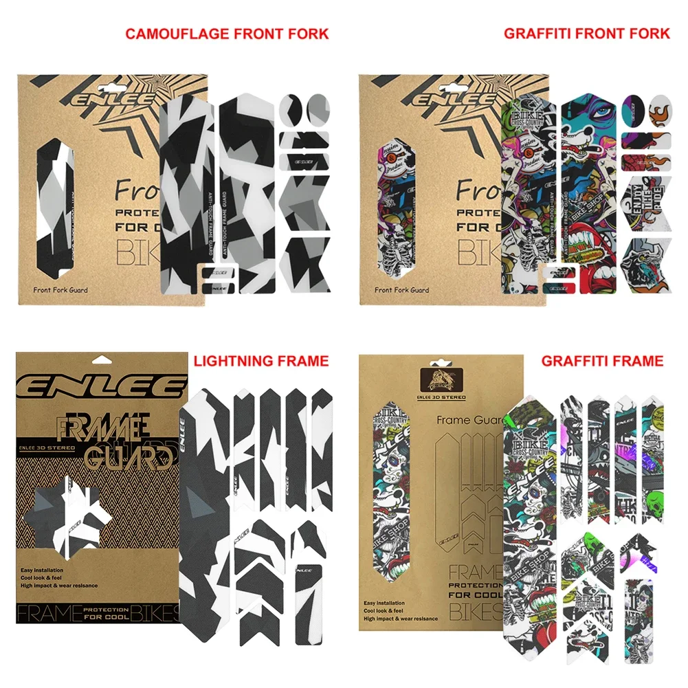 3D Bicycle Sticker Reusable Mountain Road Bike Frame Scratch-Resistant Sticker Cycling Front Fork Protector Decorations