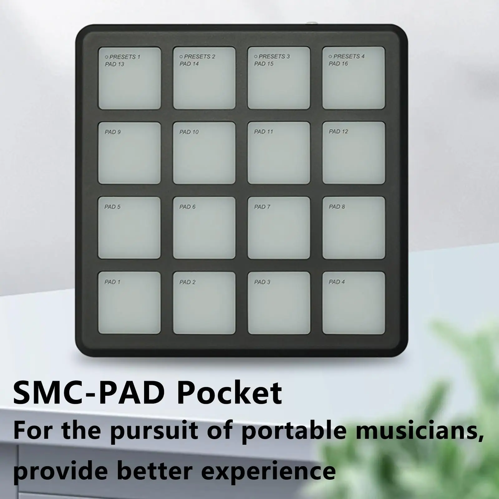 M-VAVE SMC-PAD Pocket Black Wireless MIDI Controller w/ 16