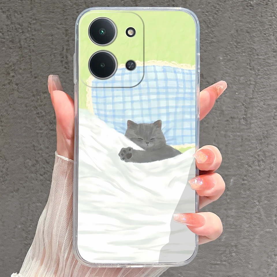 Cartoon Penguin Pig Shockproof Transparent Phone Shell Bumper