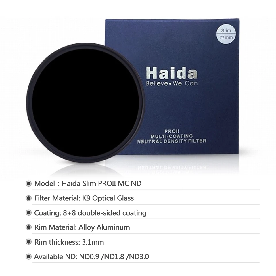 Haida 77?mmスリムPROIIニュートラル密度multi-coated ND 2.7?400?xフィルタ Amazon.com : Haida Slim PROII Multi-Coating Split Gradual