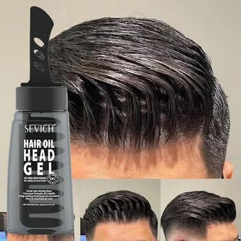 2-in-1 Men's Hair Styling Gel with Wide-Tooth Comb – Strong Hold & Natural Shine