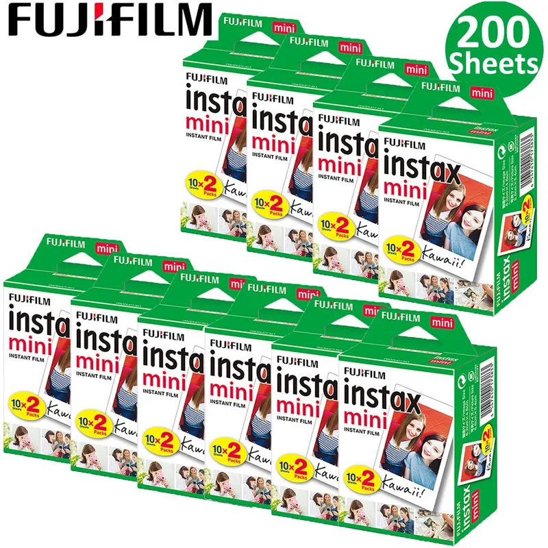 10-200 Sheets Fuji Fujifilm Instax Mini 12 Film White Edge Photo Paper Camera For Instant Mini 119 8 7s 25 Camera Link Printer