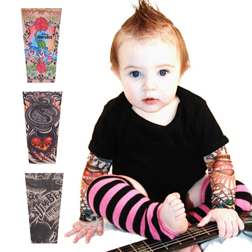 Tattoo Sleeves Kids Summer Arm Sun Protection Sleeve Boys Girls Hip Hop Sport Sleeves Arms