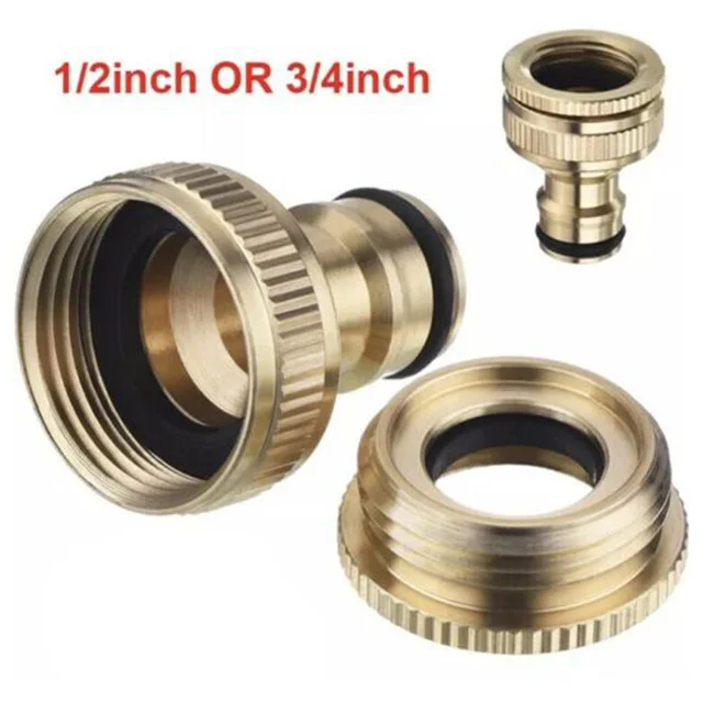 Brass Faucet Tap Connector Mixer Hose Adaptor Quick Connecter 1/2 3/4 Copper Hose Coupling Adapter Garden Watering Fittings Tool 2