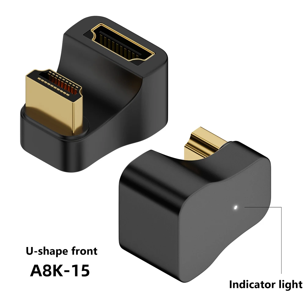 Adattatore compatibile HDMI convertitore maschio-femmina UHD2.1 8K 60Hz 4K 120Hz 48gbps con indicatore luminoso stesso schermo/espansione