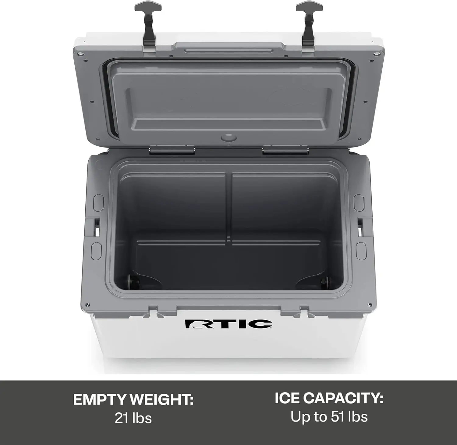 RTIC Ultra-Light 52 Quart Hard Cooler &ndash; Insulated Portable Ice Chest for Beach, Camping, Picnic & Fishing, 30% Lighter
