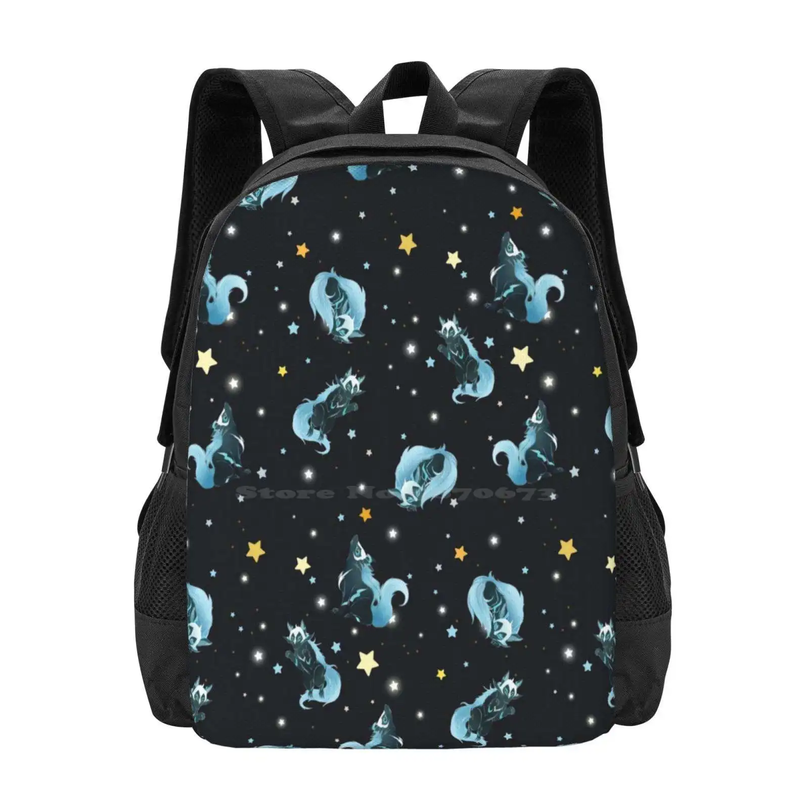 

Школьные ранцы Cosmic Wolf для девочек-подростков, дорожные сумки для ноутбука, Космический Волк, искусственный волк, Кит Коган, космос, звезды, животные