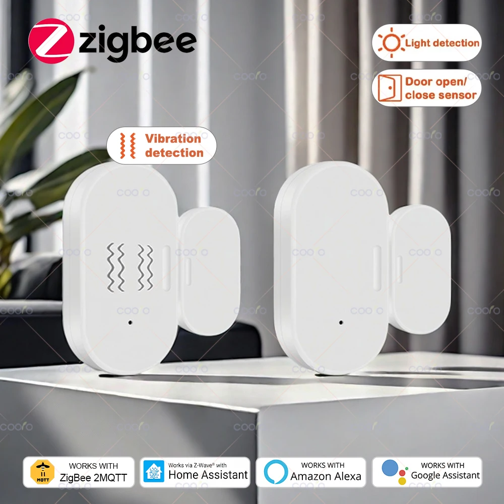 ZigBee Smart Window Door Sensor Detector 2 IN 1 with Lux or Vibration Detection Home Security Alarm Work with Home Assistant Z2M ZigBee Smart Window Door Sensor Detector 2 IN 1 with Lux or Vibration Detection Home Security Alarm Work with Home Assistant Z2M