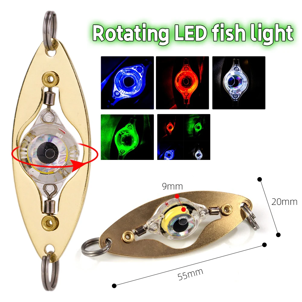 2X Blitzlampe 6 cm / 2,4 Zoll LED Deep Drop Unterwasser Augenform Fisch Tinte S2 