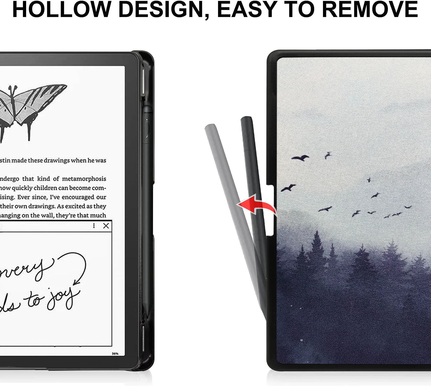 para Kindle Scribe Todos os Novos pu Capa de Couro com Auto Dormir Wake 102 in 2023 Lançado com Pen Holder Case - Imagem 2