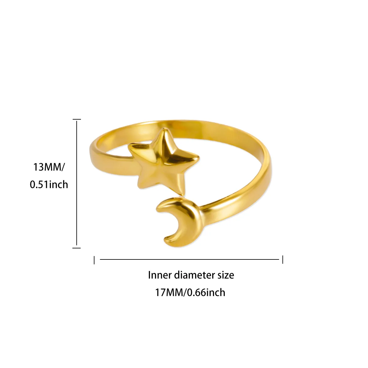 Moon Ring Wedding Stainless Steel Jewelry