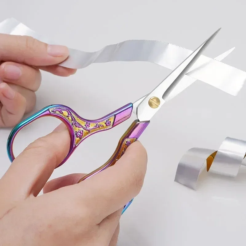 Stainless Steel Scissors Eyebrow Scissors Sewing Fabric Cutter Embroidery Tools Makeup Supplies