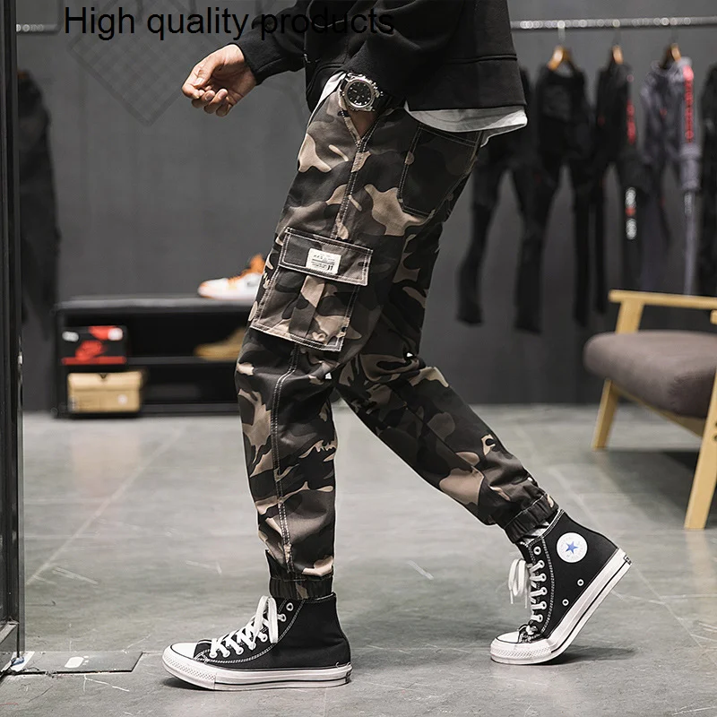 

Camo Pants Men 2023 Fashion Streetwear Harem Trousers Male Camouflage Elastic Wais TJoggers Ankle Length Summer Cargo