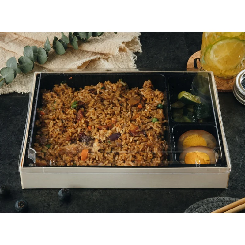 Customized productCustom Disposable Biodegradable Food Grade Wooden Sushi Bento Takeaway Packaging Japanese  Takeout Box With Di