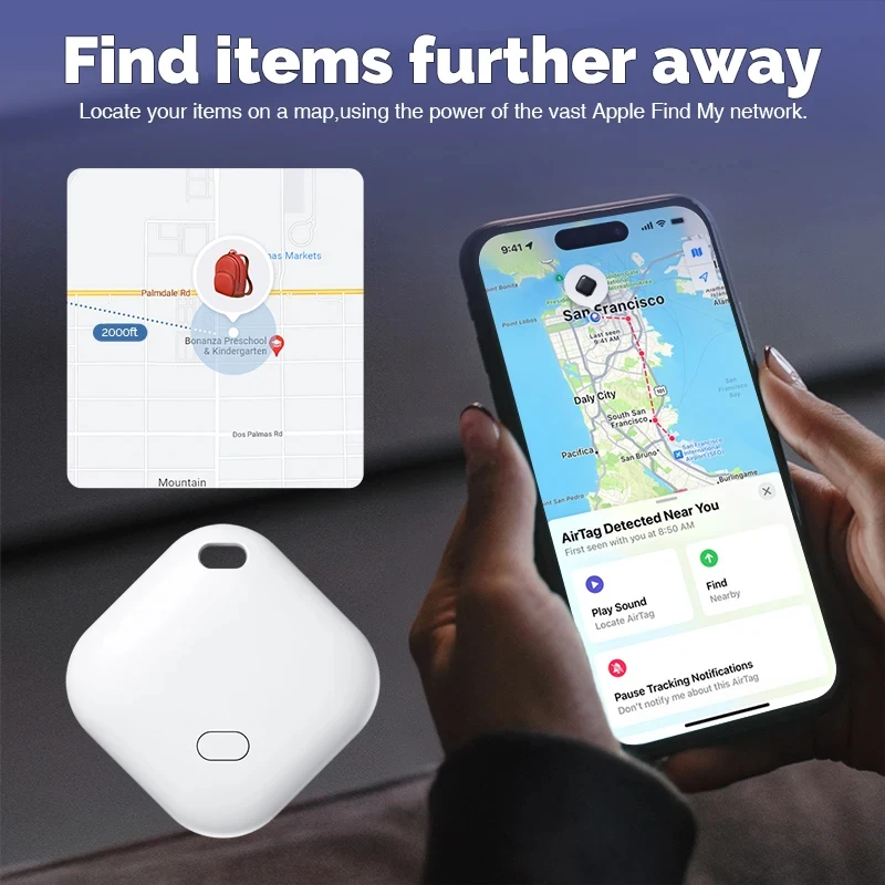 Long Distance Smart Tag Tracker Work with Apple Find My Anti Lost Reminder Device MFI Rated Bluetooth Tracker Kid Pet Key Finder bluetooth tracker,smart tracker