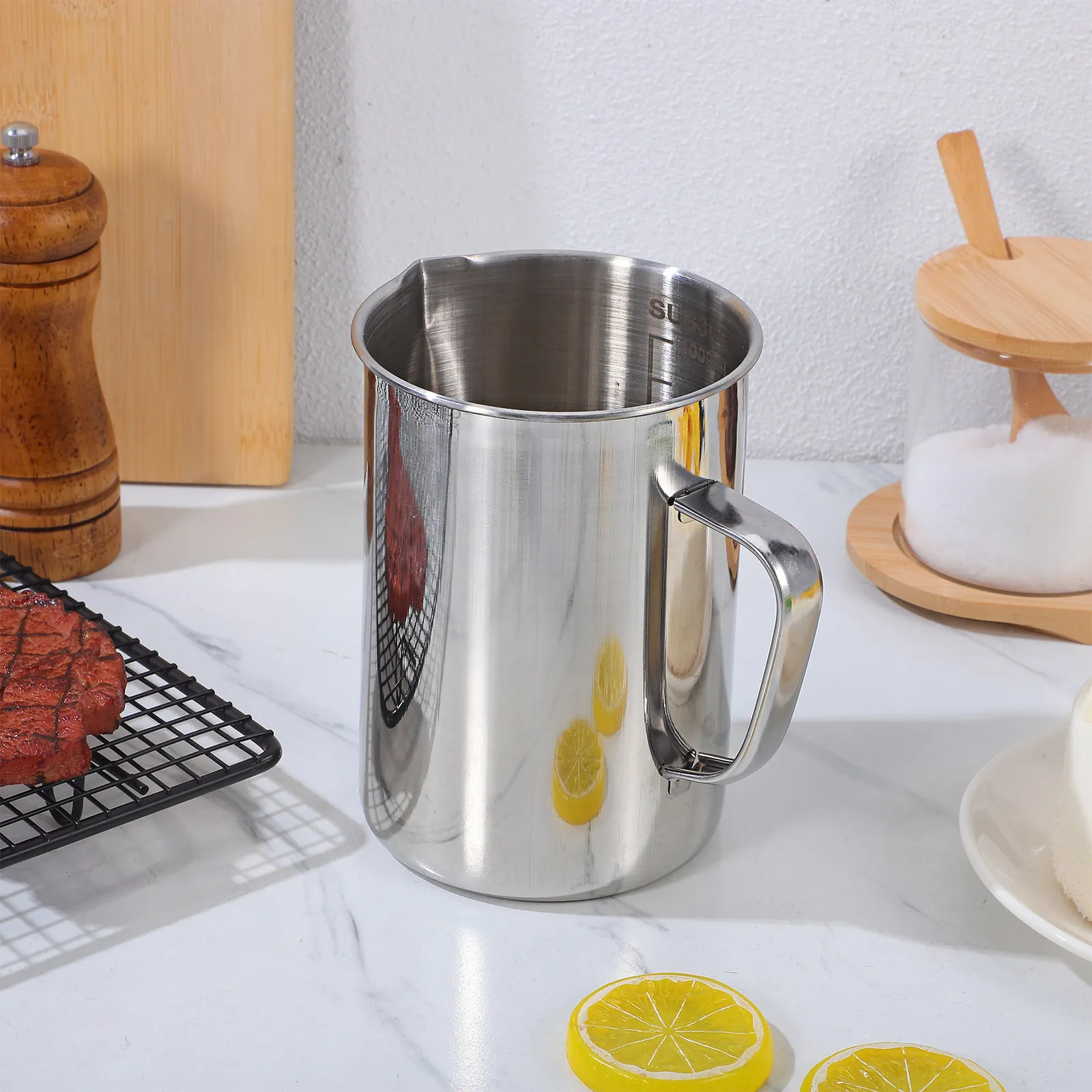 스테인레스 스틸 측정 컵 1000Ml 실험실 규모 비커 화학 실험실 장비 정확한 측정 도구