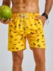Men's Board Shorts Swim Shorts Swim Trunks Drawstring Elastic Quick Dry Short Beach Hawaiian Casual Black White Micro-elastic 3