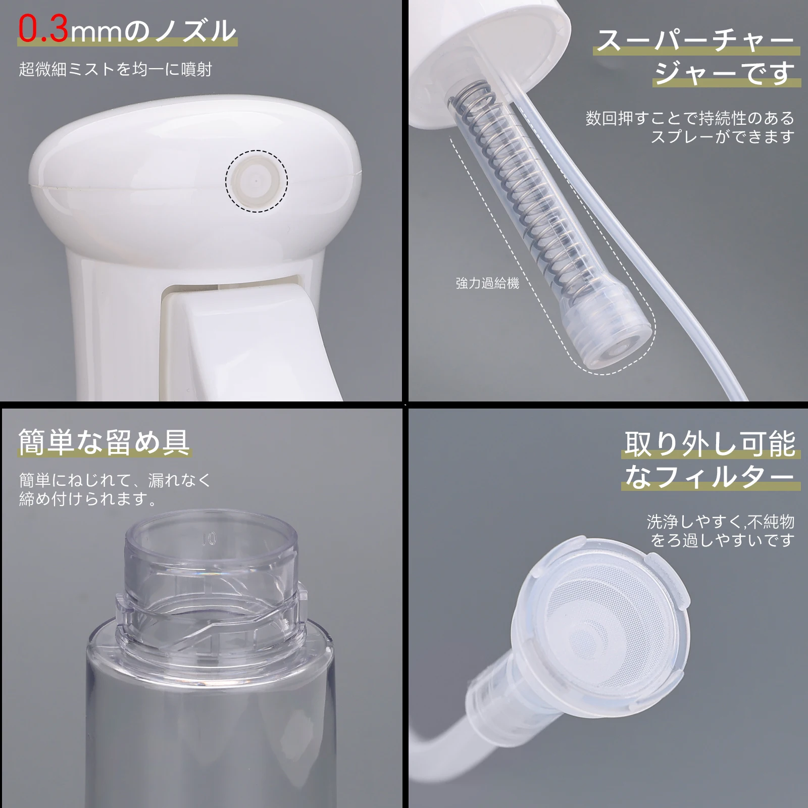 Continuous Mist Refillable Hair Spray Bottle - 300/200ml Capacity