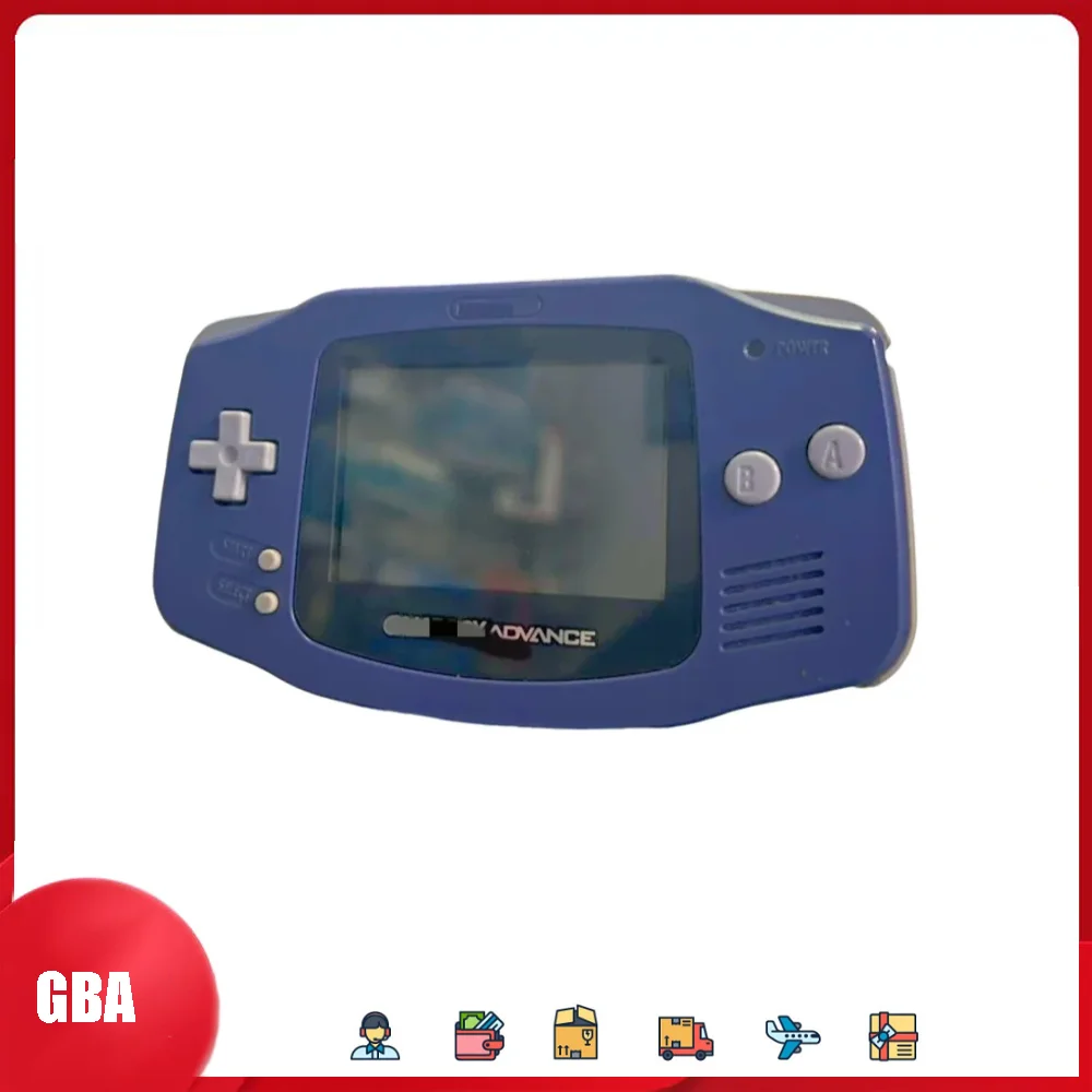 Novo console de jogos GBA Palm sem traseira, colorido, destacando a nostalgia retrô. Pequeno presente._voghion.com