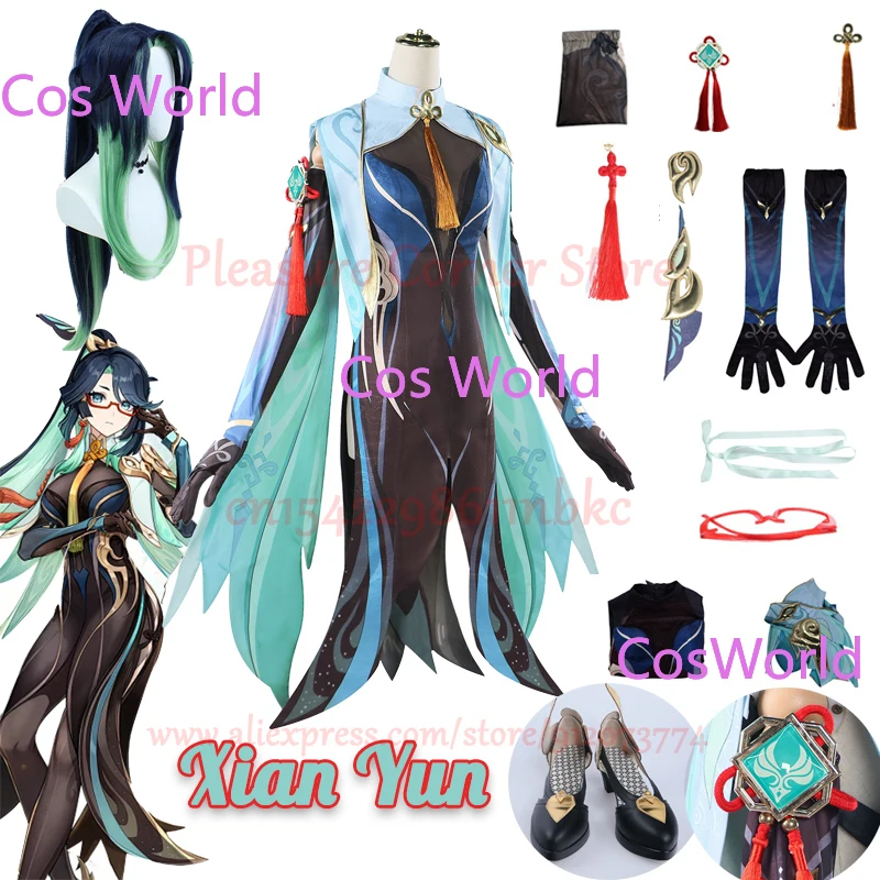 

In Stock Xianyun Cosplay Costume Genshin Impact Xian Yun Cosplay Dress Full Set Outfits Uniform Xian Yun Shoes Cloud Retainer