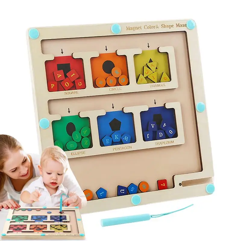 

Wooden Color Matching Board Montessori Activity Board Toy Maze Learning Educational Fine Motor Travel Toys for Kids Preschoolers