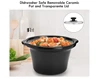 Double Slow Cooker, Buffet Servers and Warmers, Dual 2 Pot Slow Cooker Food Warmer, Adjustable Temp Dishwasher 3