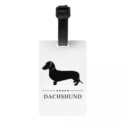 Dachshund Luggage Tags for Suitcases Cute Sausage Badger Wiener Dog Baggage Tags Privacy Cover ID Label
