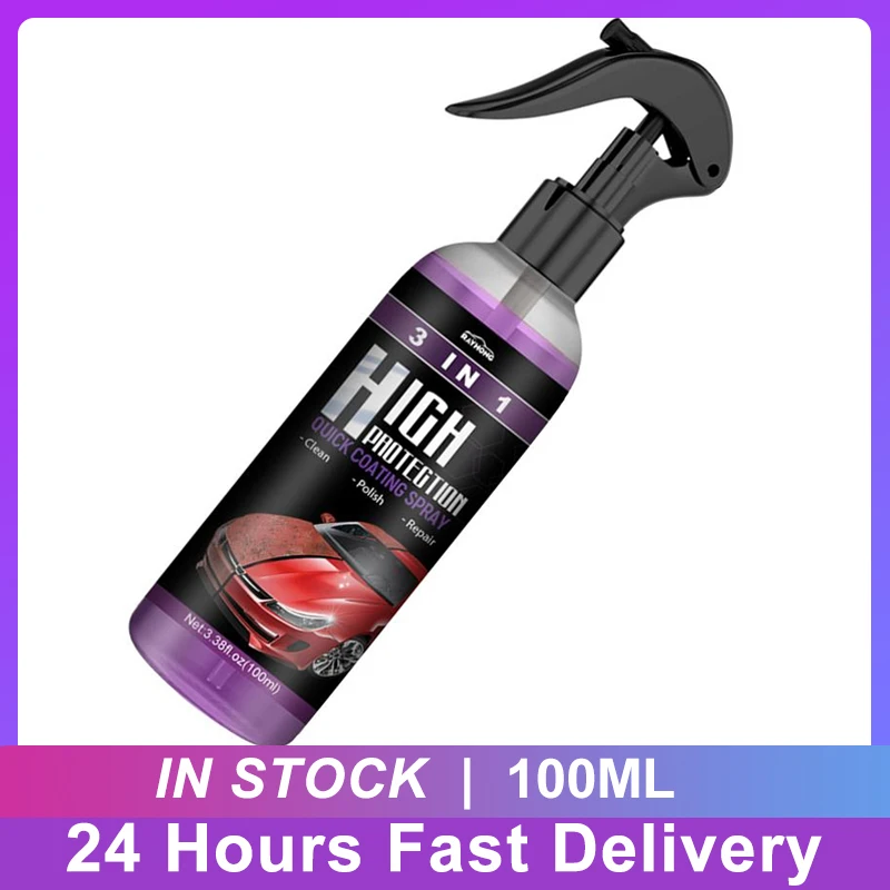 3 in 1 High Protection Quick Car Coating Spray For Cars Paint Mirror Shine  Crystal Wax Spray Nano Hydrophobic Anti-fouling - AliExpress