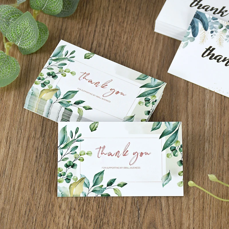 50pcs Thank You Greeting Gift Card for Wedding Party Birthday Decoration Invitation Card Small Business Supplies 9x5.4cm greeting cards thank you cards