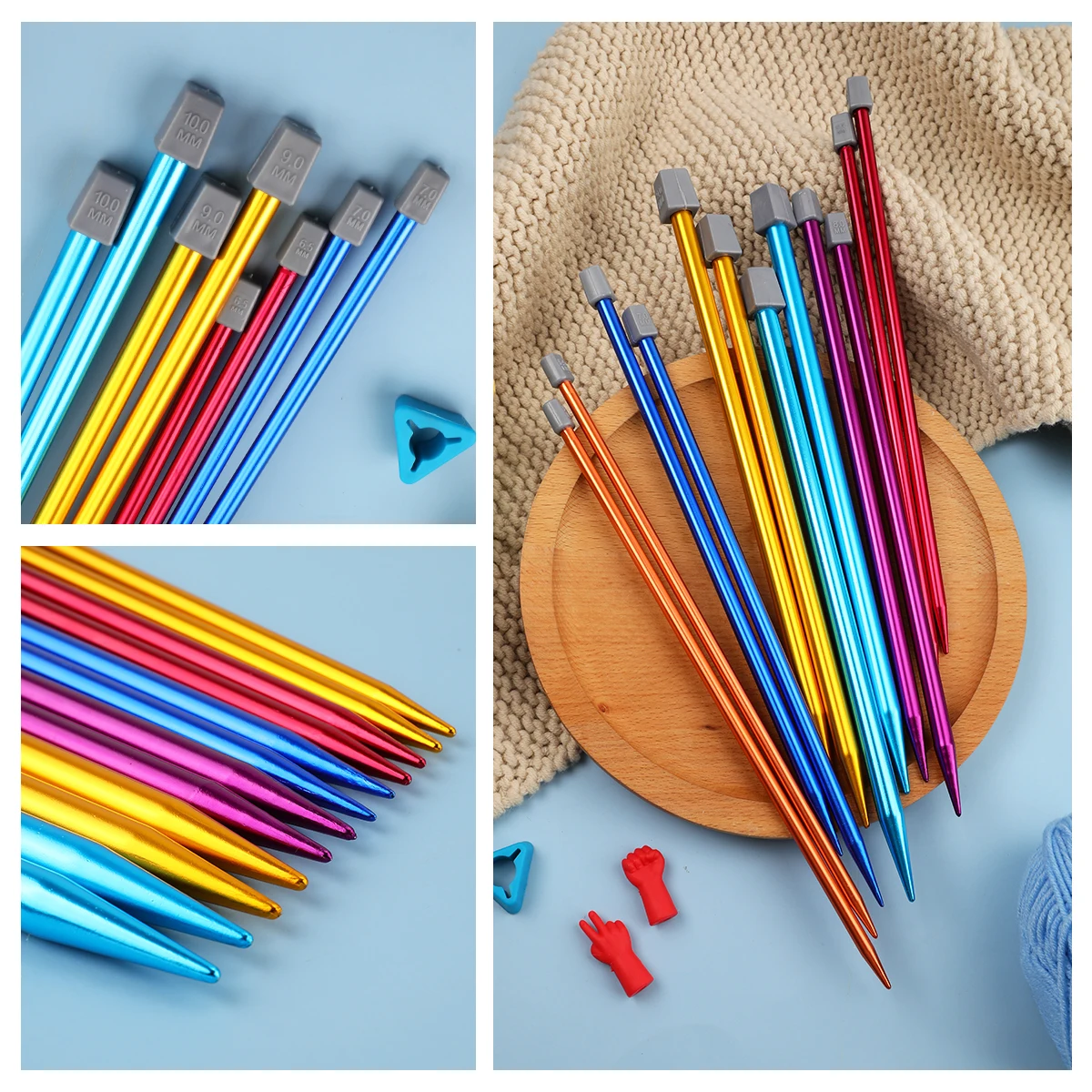 Knitting Needles Knitting Supplies Knitting Material Knitting Craft Supplies 14PCS Stainless steel Knitting Needles Set Pointed Knitting Needles Crochet Supplies Beginners Handmade(2-10mm）