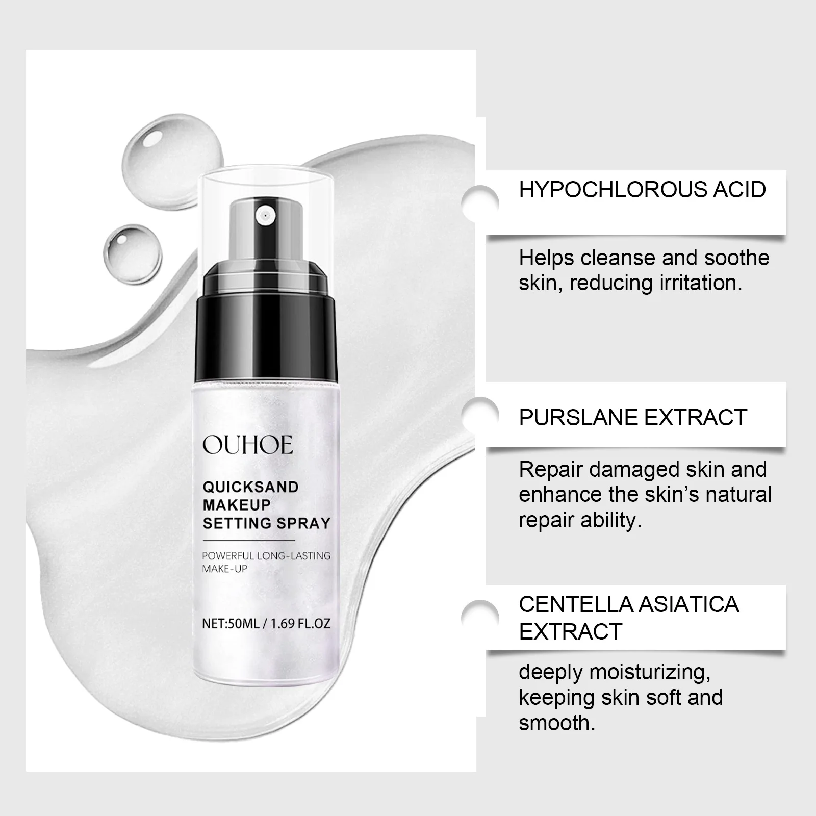 Quicksand Setting Spray Light and Multi-effect Moisturizing and Breathable Matte Surface Refreshing and Portable Makeup Spray 4