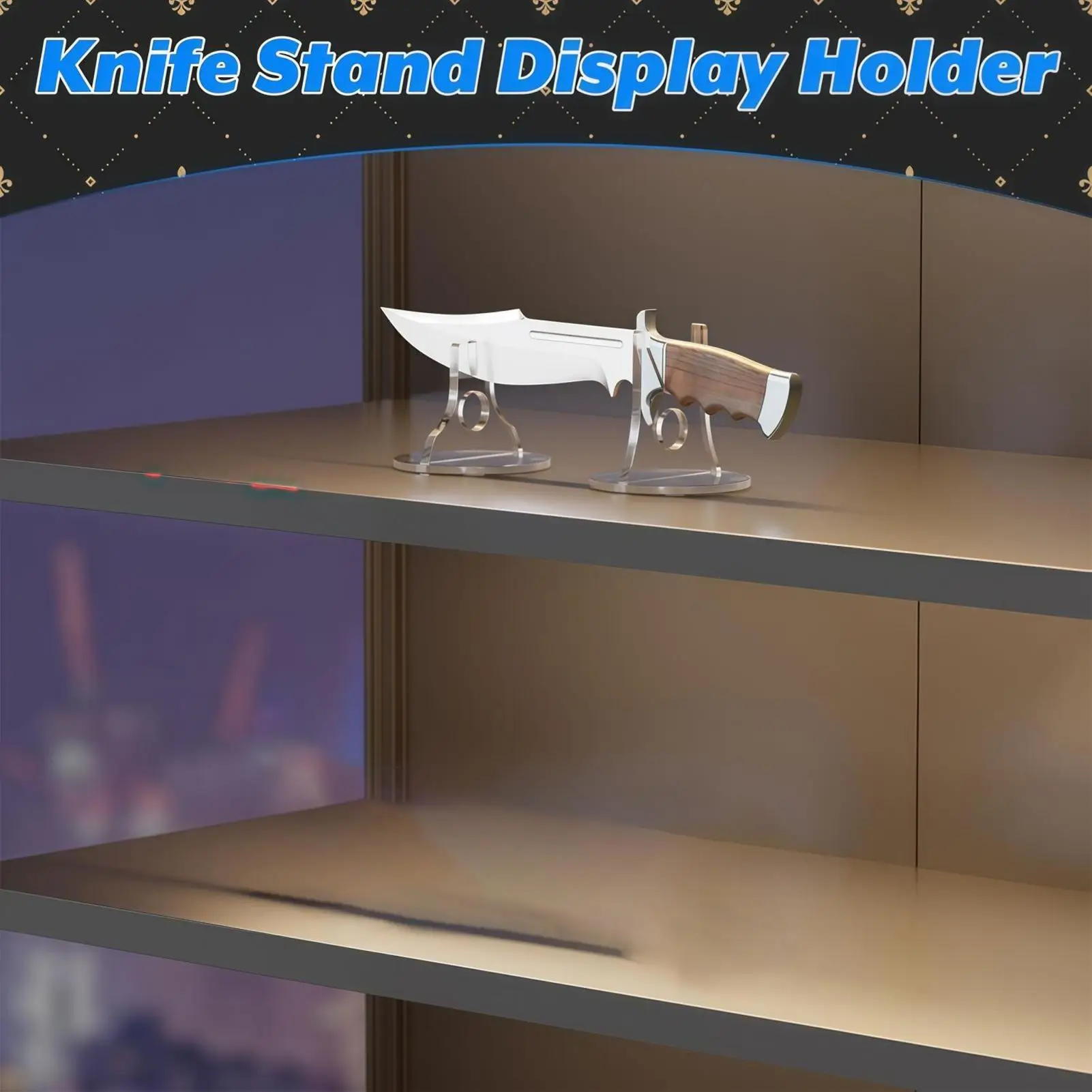 Cutter Display Shelf Rack Holder 2Piece Non-Slip Base Acrylic Stand For Display For Kitchen Tabletop Room Desk Home Vanity Party