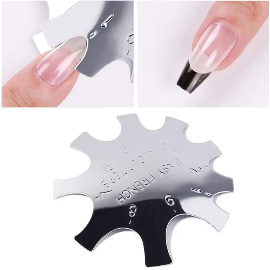 French Cutter For Nails Set, French Tip Cutter Edge Trimmer, Smile Line Acrylic V Cut Nail With Brush 2