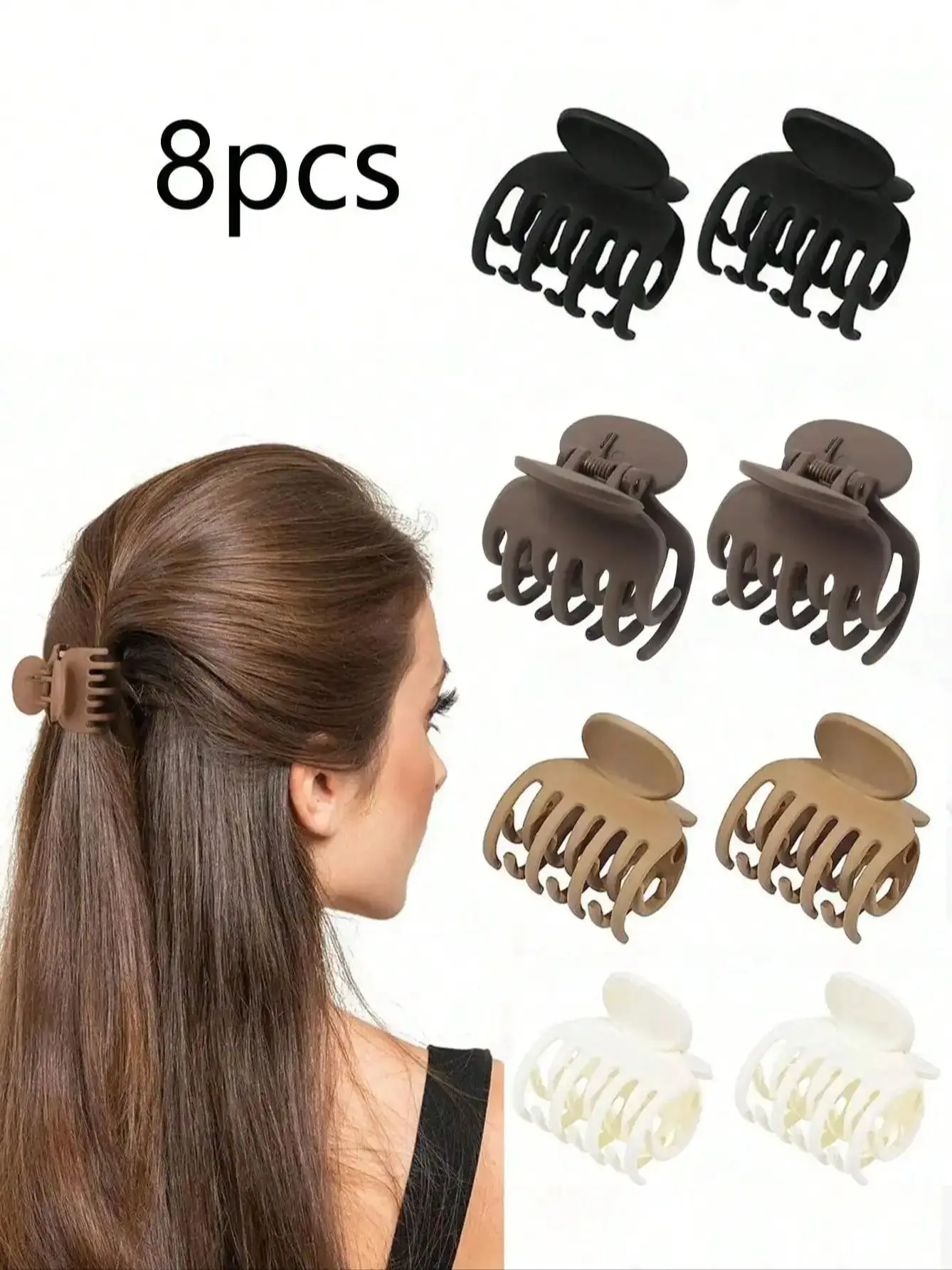 3/12 stücke zweireihige Zahnclip kleiner Klauen clip für dünnes Haar 1,6 Zoll (ca. 4 cm) mittel mattes rutsch festes Kurzhaar zubehör – Detail 1