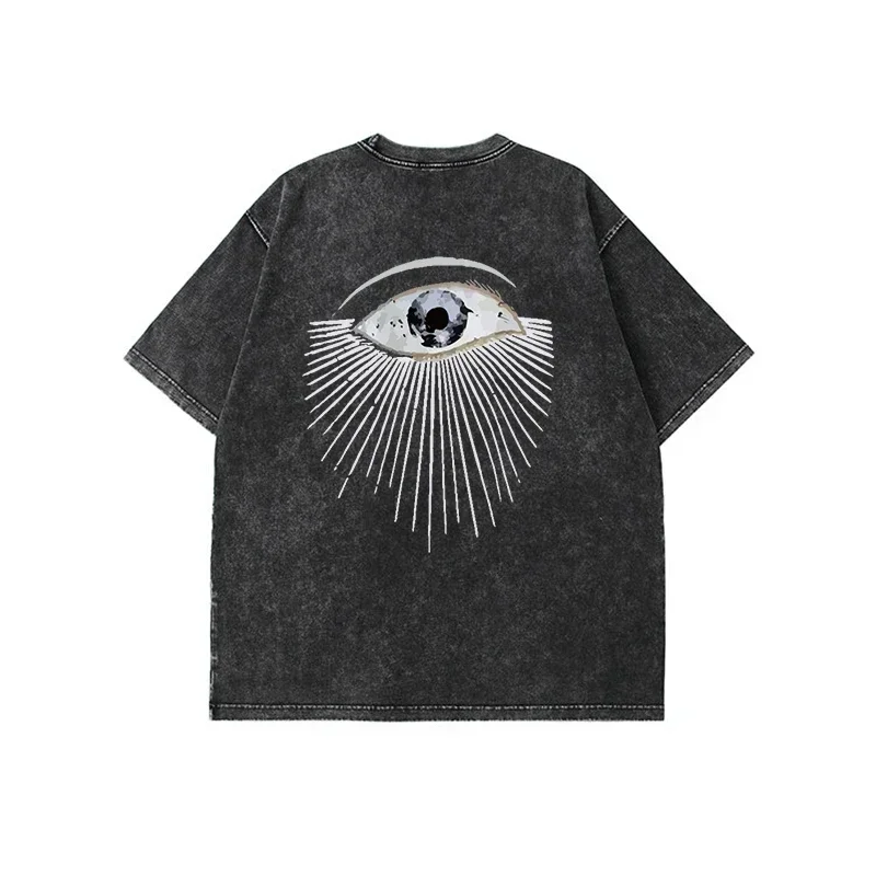 Baumwolle Gewaschen T-shirt für Frauen Neue Haltung Mode Leopard Drucke Tops Lose Oansatz Übergroßen Kurzarm Y2k Weibliche Kleidung – Detail 3
