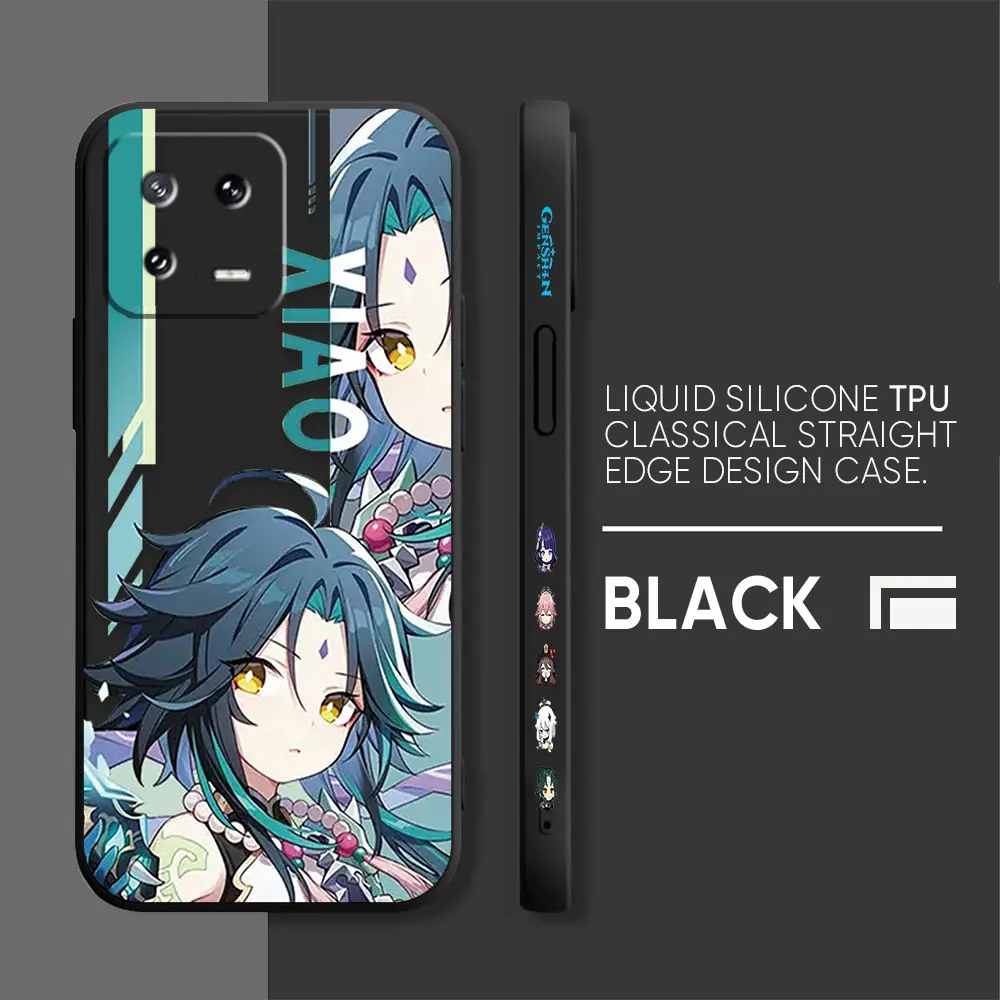 thumbnail image 1 of Phone Case For Xiaomi POCO F3 F4 F5 M2 M3 M4 M5 X2 X3 X4 X5 GT Pro 4G 5G Capa Simple Liquid Silicone Case Best Genshin impact, 1 of 5