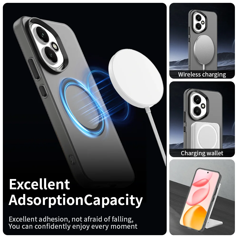 Luxury Magnetic Wireless Charging Case with Candy Colors and Transparent Back Shell