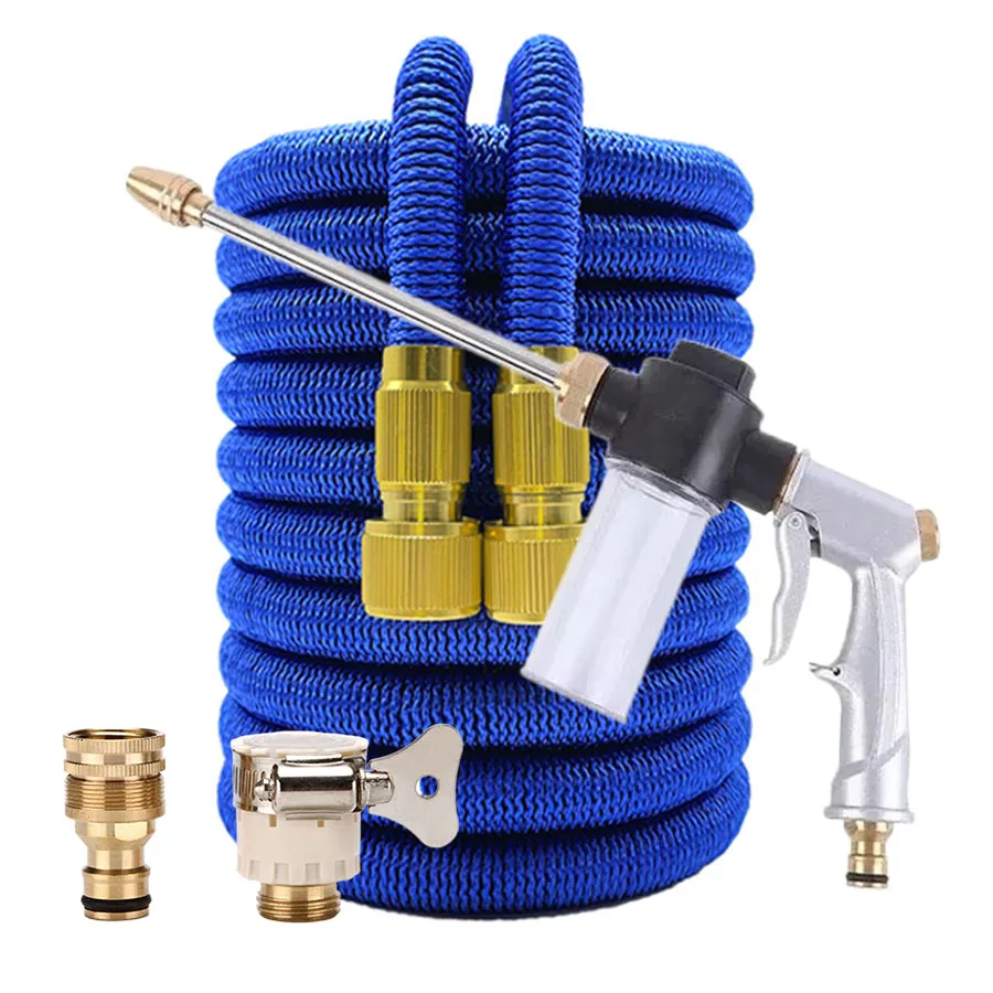 Garden Water Hose Expandable Double Metal Connector High Pressure Pvc Reel Magic Water Pipes for Garden Farm Irrigation Car Wash