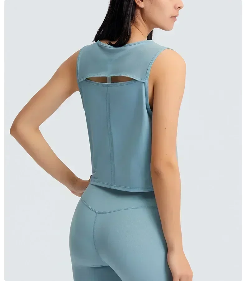 Description Picture 6 of itemLemon Buttery Soft Yoga Vest For Women Loose Fit Workout Tank Top Gym Wear Sleeveless Back Hollow Out Sportswear Sport Shirts