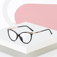 

New 2022 Blue Light Blocking Glasses Frame Cat Eye TR-90 Plastic Women Style Eyeglasses with Recipe for Female Fashion Eyewear