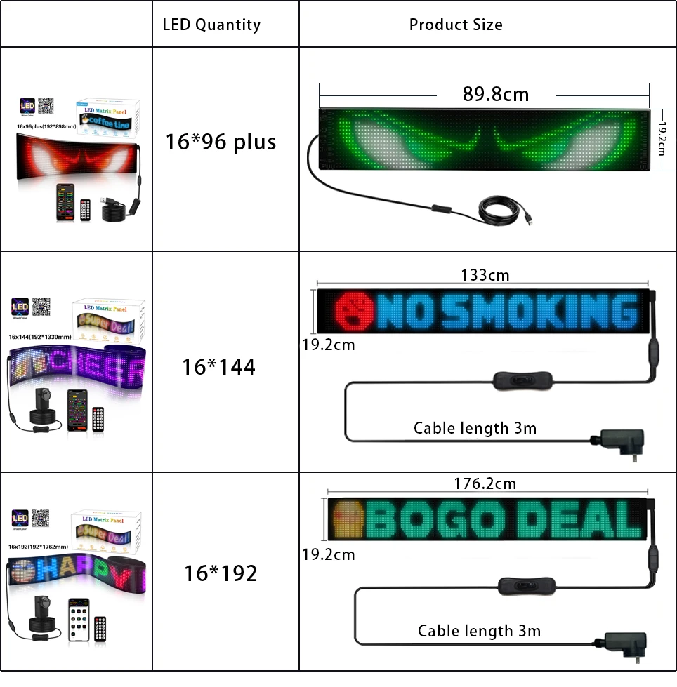 LED panel Devil Eyes LED Matrix Pixel Panel Light for Car DIY Programmable Text Patterns Animations Scrolling Display for Store/Bar/Trucks