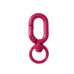 Colorful Metal Lobster Claw Clasps with Swivel Lanyards and Key Rings for DIY Bag and Keychain Accessories, Set of 5 (Rose Red)